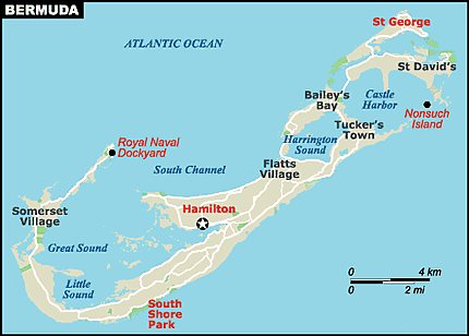 Bermuda Golf Courses Map